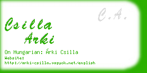 csilla arki business card